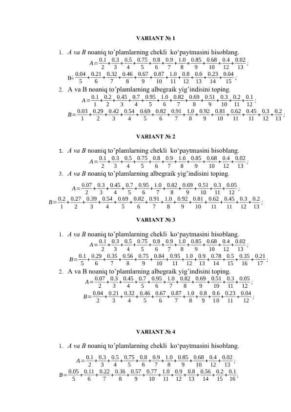 Matematik misollar