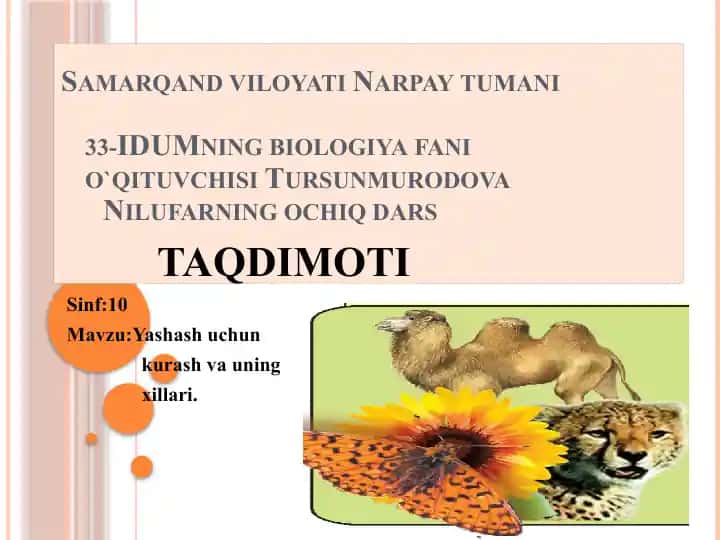 Nilufarning biologiya darsi "Aqliy hujum"
