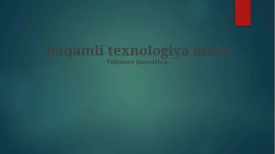 Raqamli texnologiya