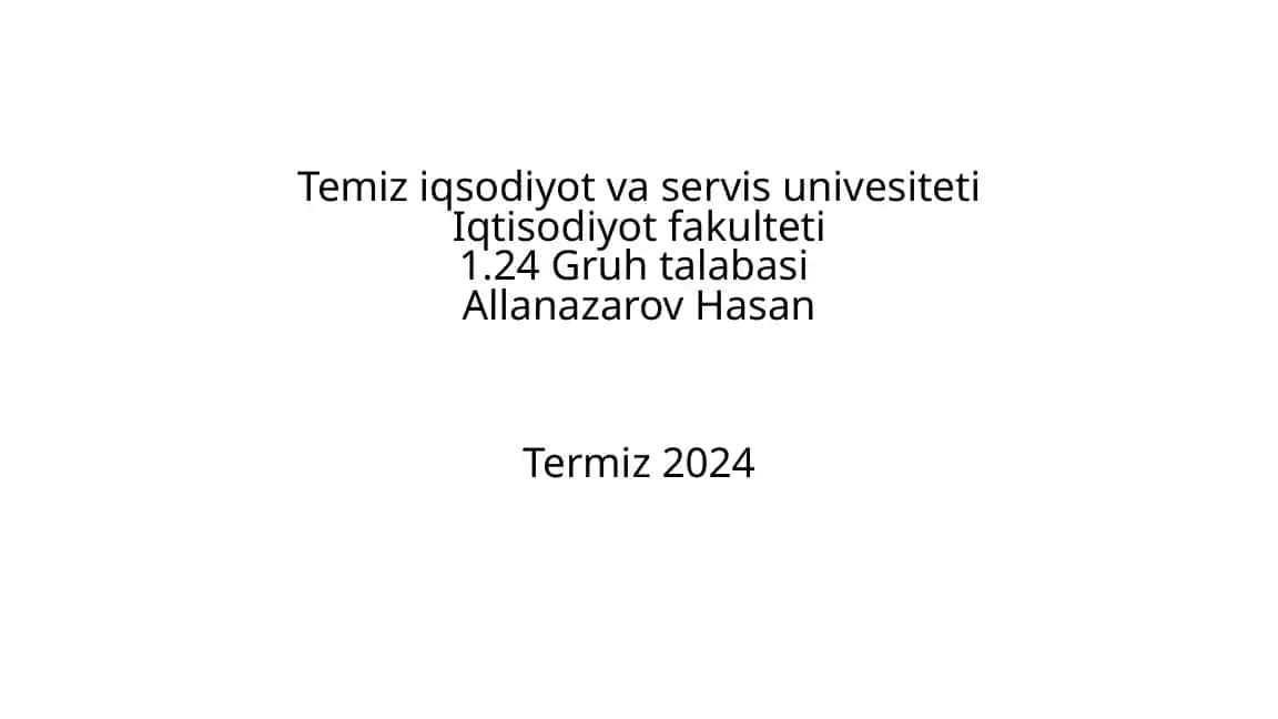 Xalqaro turizm xizmatlari bozorini rivojlantirish tendensiyalari