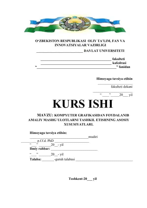 Kompyuter grafikasidan foydalanib amaliy mashg’ulotlarni tashkil etishning asosiy xususiyatlari
