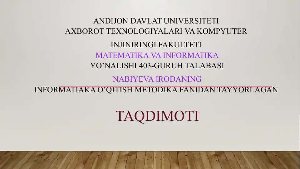 Animatsiya effektini qo'shish