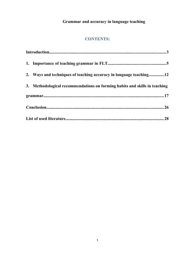 Grammar and Accuracy in Language Teaching