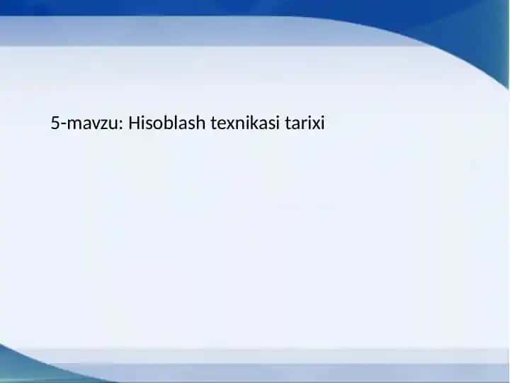 Hisoblash texnikasi tarixi