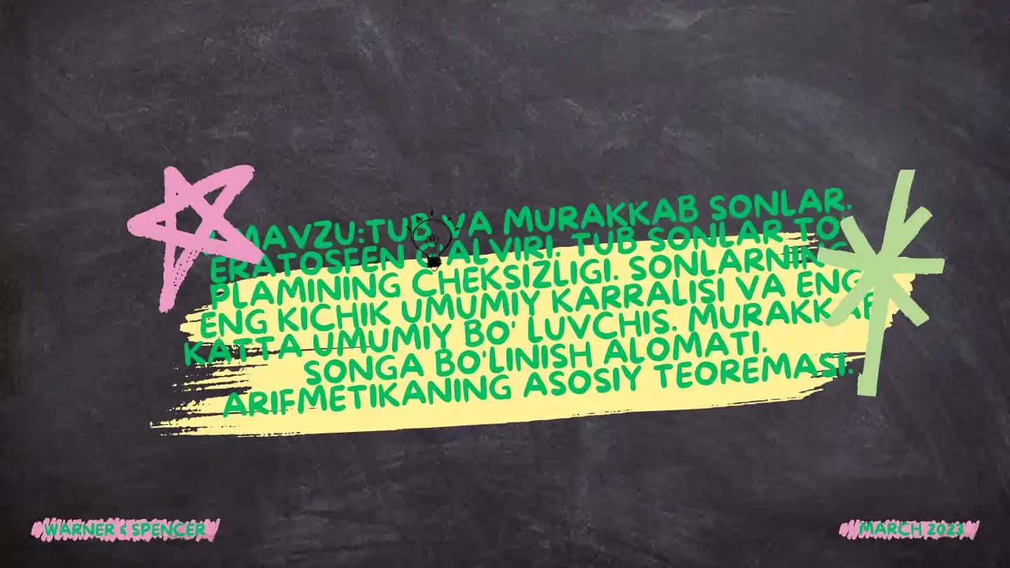 TUB VA MURAKKAB SONLAR
