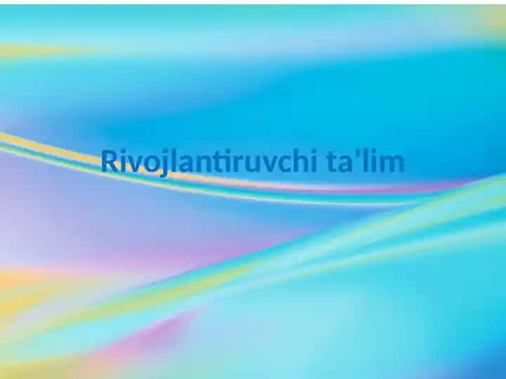 Rivojlantiruvchita'lim