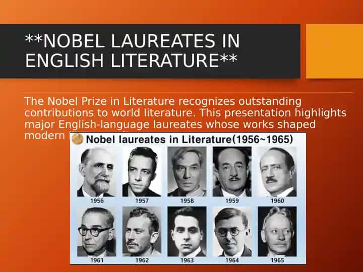 Nobel laureates in English Literature