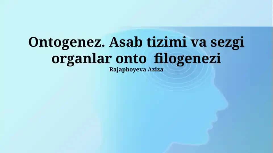 Ontogenez. Asab tizimi va sezgi organlar onto filogenezi