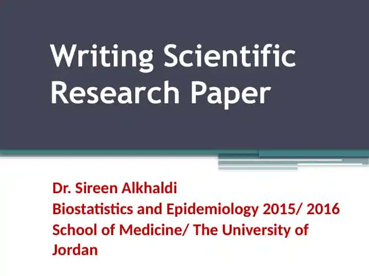 Writing Scientific Research Paper