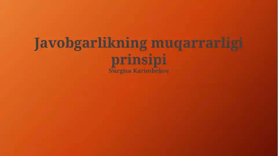 Javobgarlikning muqarrarligi prinsipi