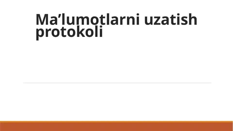 Ma’lumotlarniuzatishprotokoli