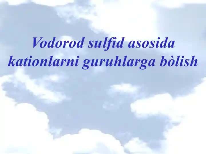 IV analitik guruh kationlarining tahlili