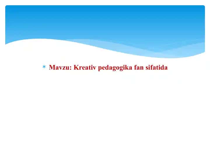 Kreativ pedagogika