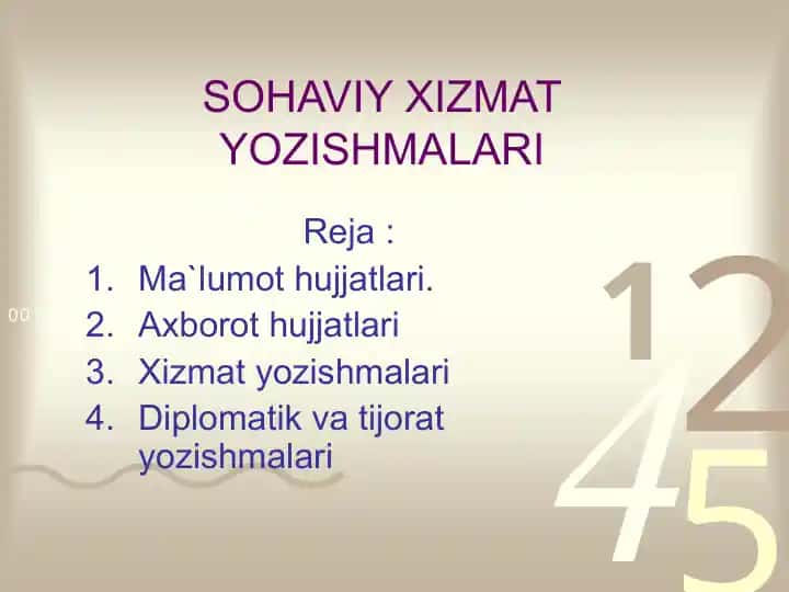 Sohaviy xizmat yozishmalari