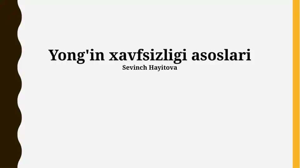 Yong'in xavfsizligi asoslari