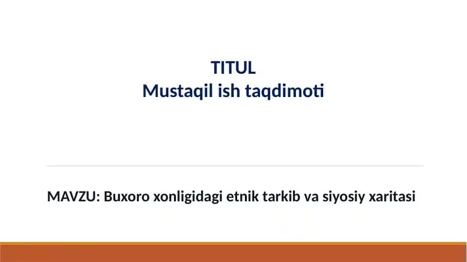 Buxoro xonligidagi etnik tarkib va siyosiy xaritasi