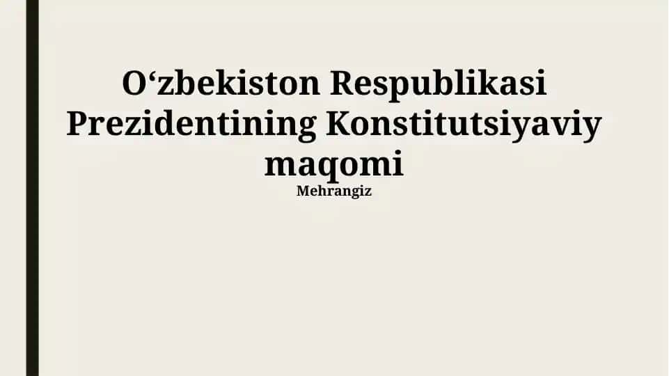 Konstitutsiyaviy maqomi