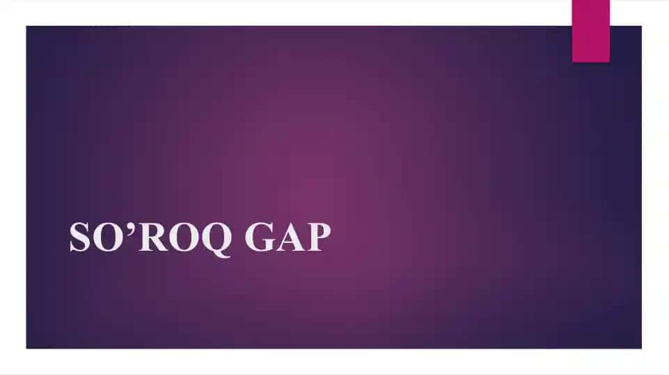 SO’ROQ GAP