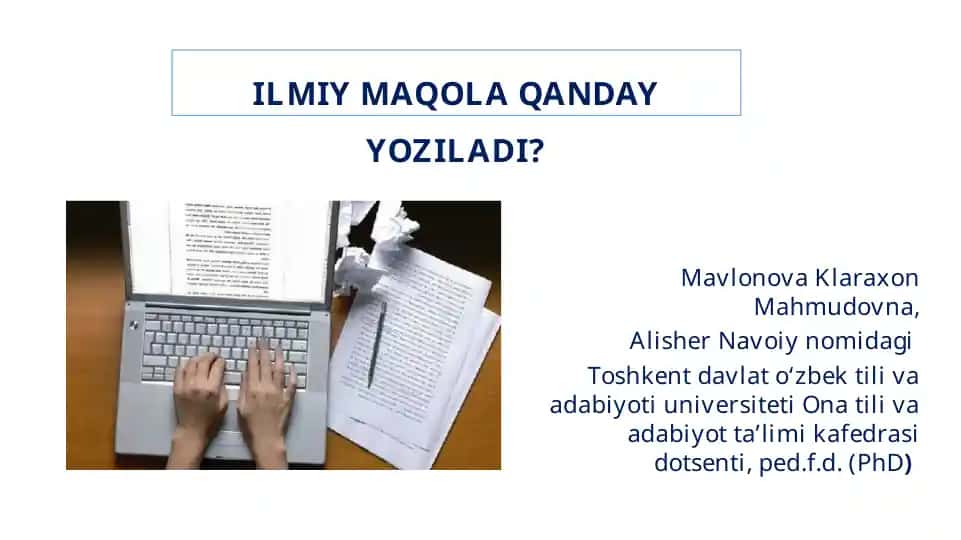 Ilmiy maqola yozish qoidalari