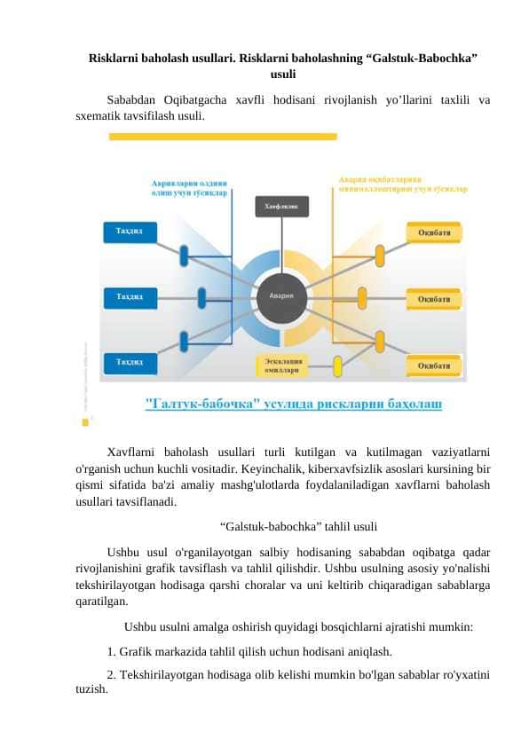 Risklarni baholash usullari
