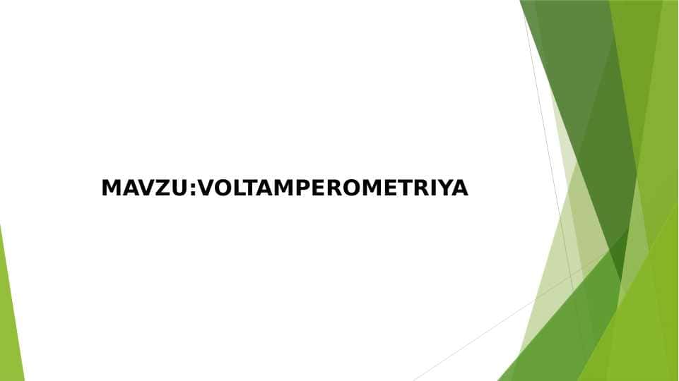 VOLTAMPEROMETRIYA slayd