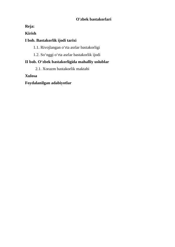 O'zbek bastakorlari