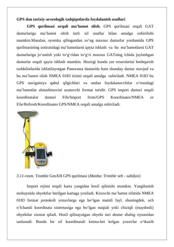 GPS dan tarixiy-arxeologik tadqiqotlarda foydalanish usullari 24