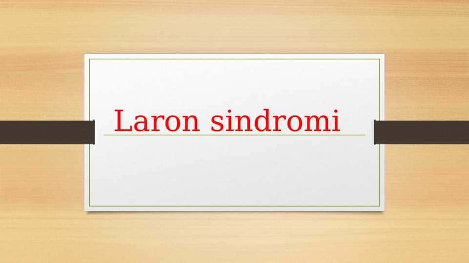 Laron sindromi