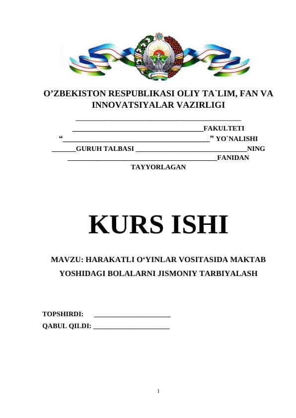 HARAKATLI O‘YINLAR VOSITASIDA MAKTAB YOSHIDAGI BOLALARNI JISMONIY TARBIYALASH