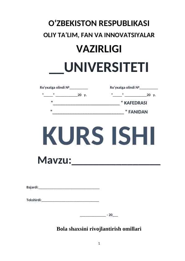 Bola shaxsini rivojlantirish omillari