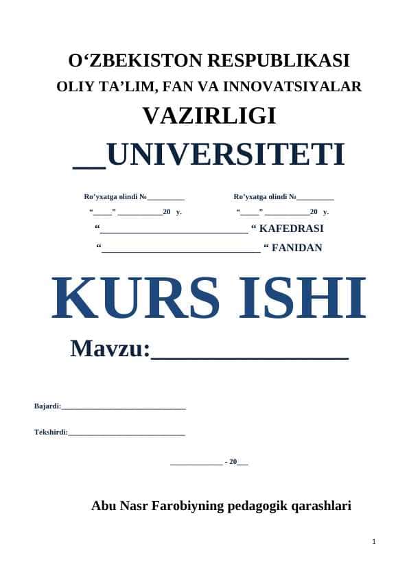 Abu Nasr Farobiyning pedagogik qarashlari