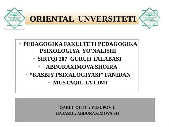 Shaxs qiziqishlari va kasb