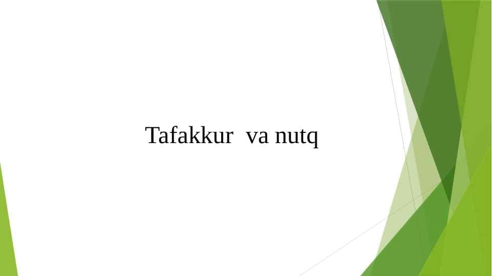 Tafakkur va nutq