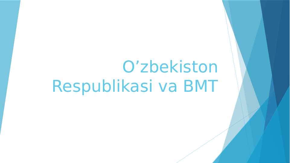 Oʻzbekiston respublikasi BMT