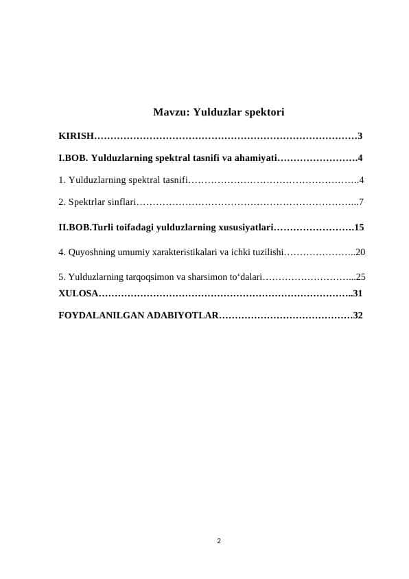 Yulduzlar spektori