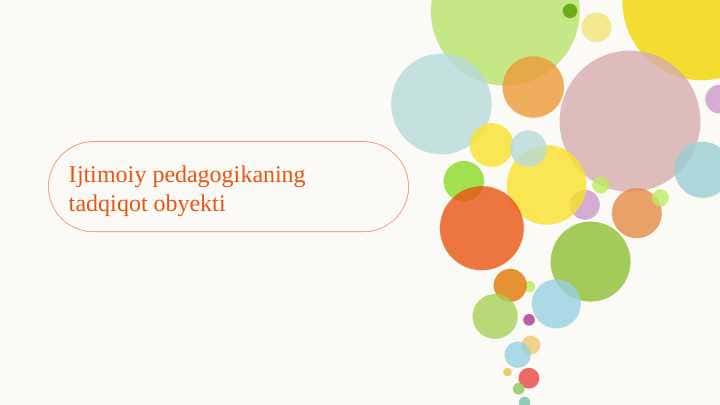 Ijtimoiy pedagogikaning tadqiqot obyekti