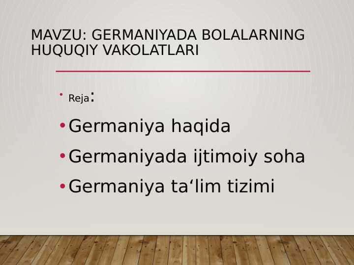 Germaniyada bolalarning huquqiy vakolatlari