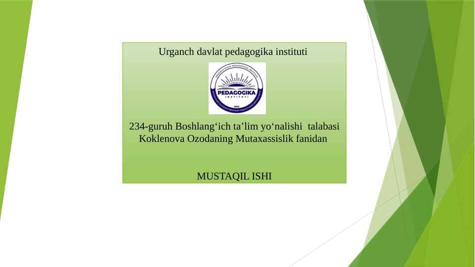 Boshlang‘ich sinf darslariga qo‘yiladigan talablar