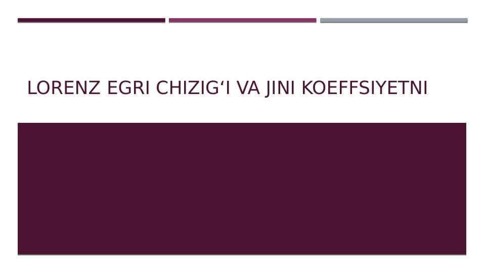 Lorenz egri chizig‘I va jini koeffsiyetni