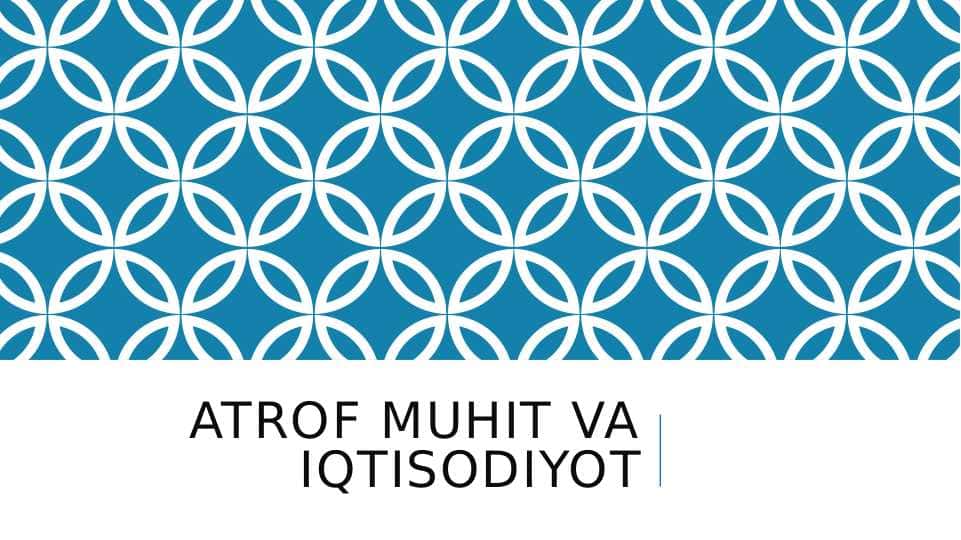 Atrof muhit va iqtisodiyot