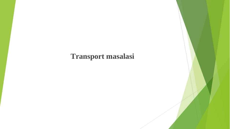 Transport masalasi