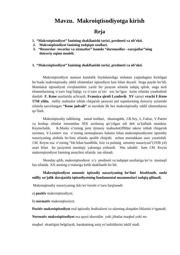 Makroiqtisodiyotga kirish