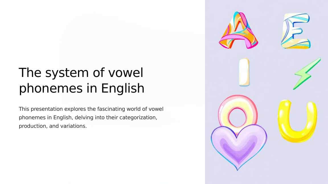 The system of vowel phonemes in English