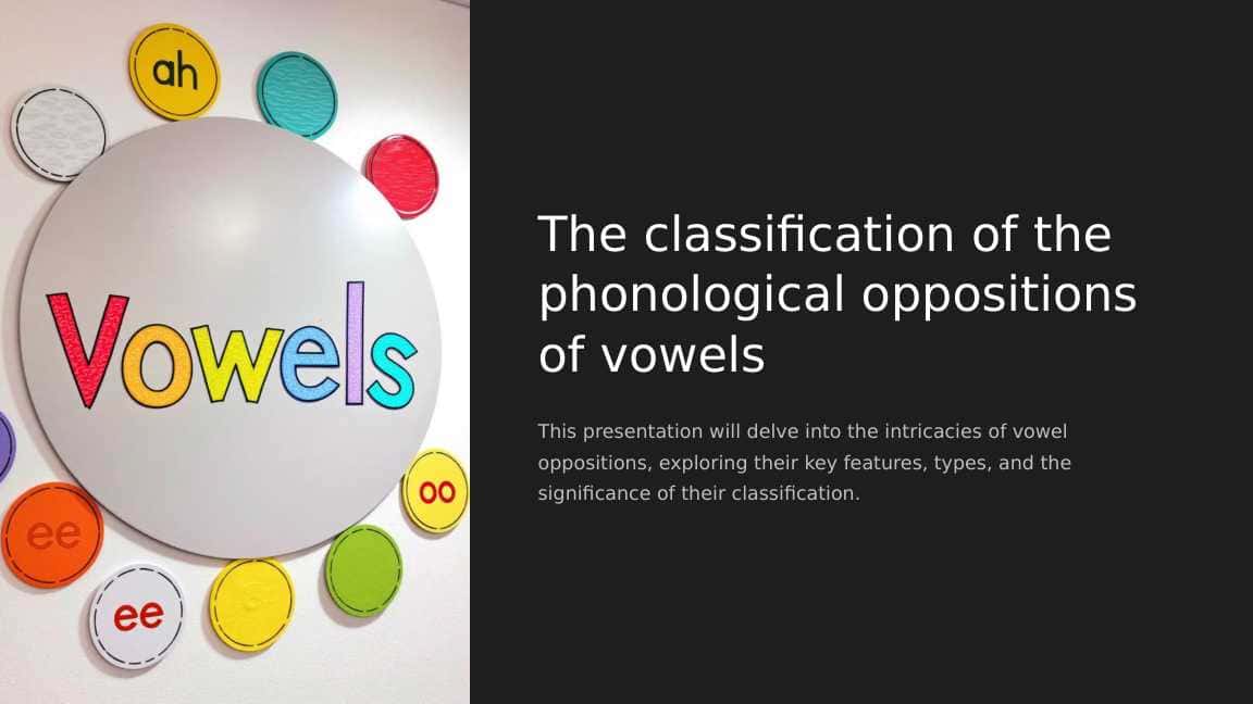 The classification of the phonological oppositions of vowels