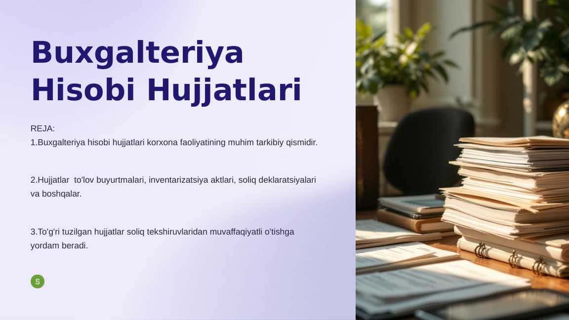 Buxgalteriya Hisobi Hujjatlari