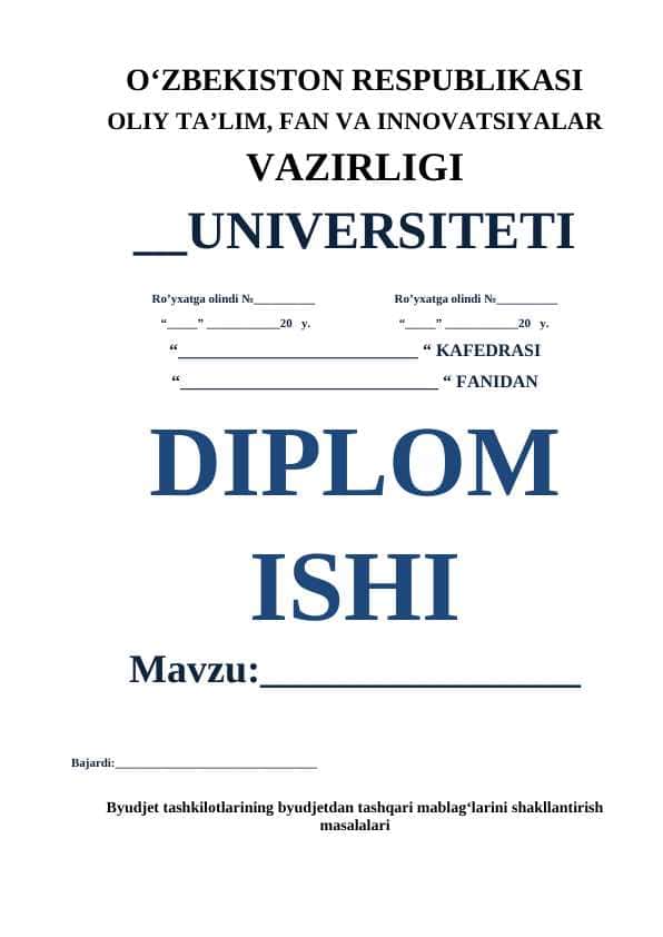 Byudjet tashkilotlarining byudjetdan tashqari mablag‘larini shakllantirish masalalari
