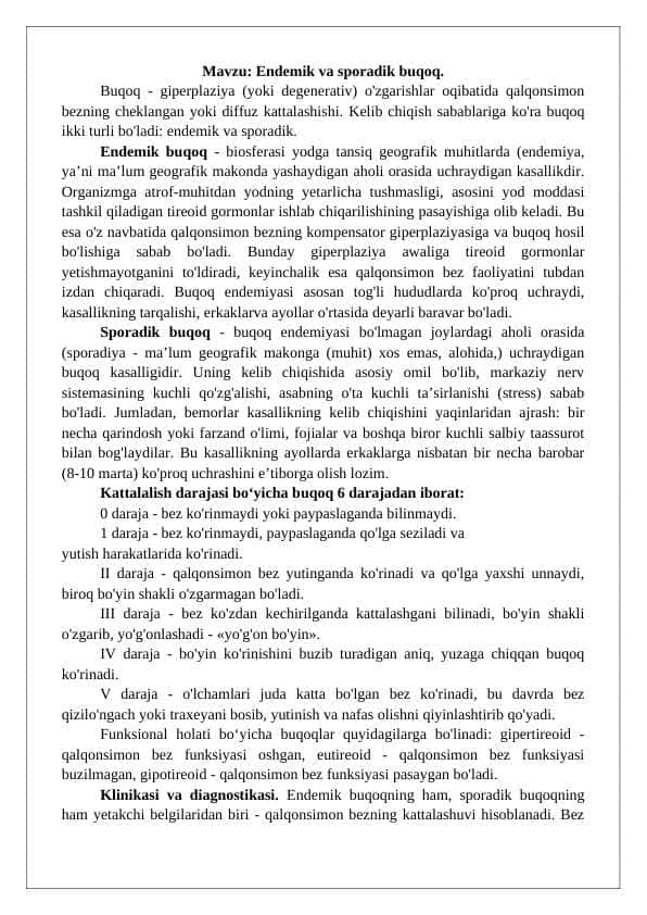 Endemik va sporadik buqoq
