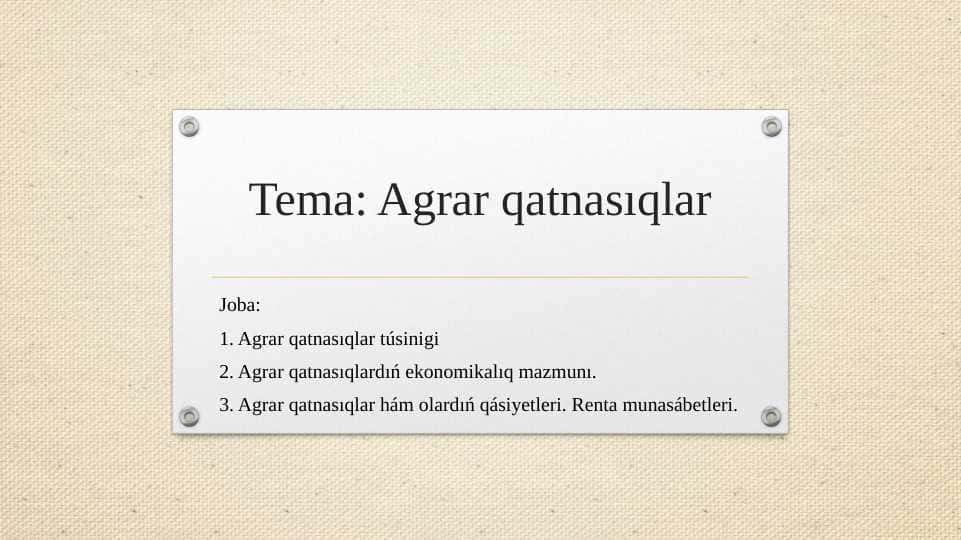 Agrar qatnasıqlar