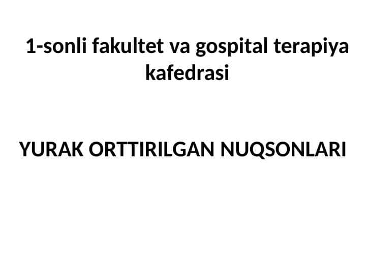 Yurak mitral va aortal nuqsonlari