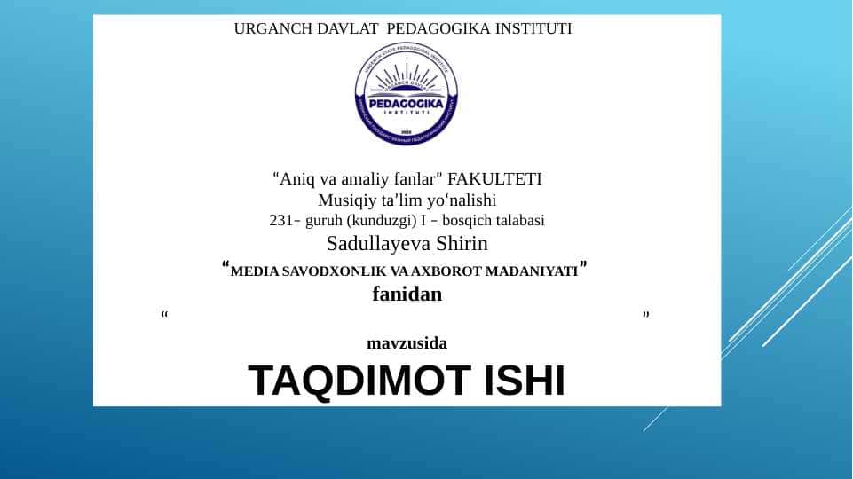 O‘zbekistonda axborot xavfsizligining ma’naviy va huquqiy asoslari